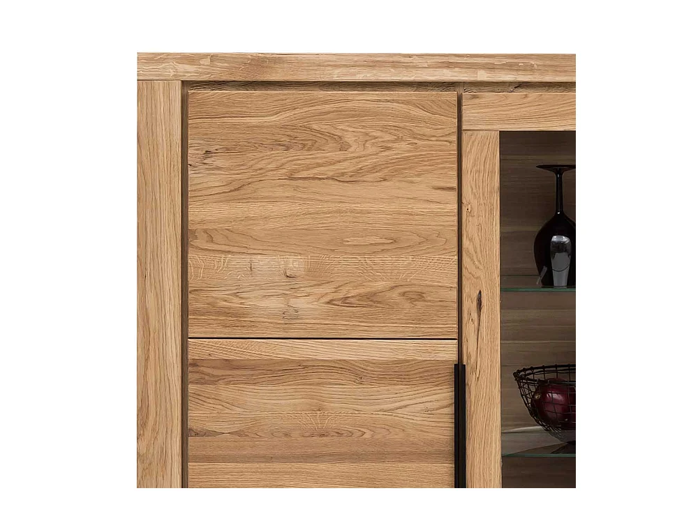 Esszimmervitrine in Eichefarben 1 Glastür 1 Holztür