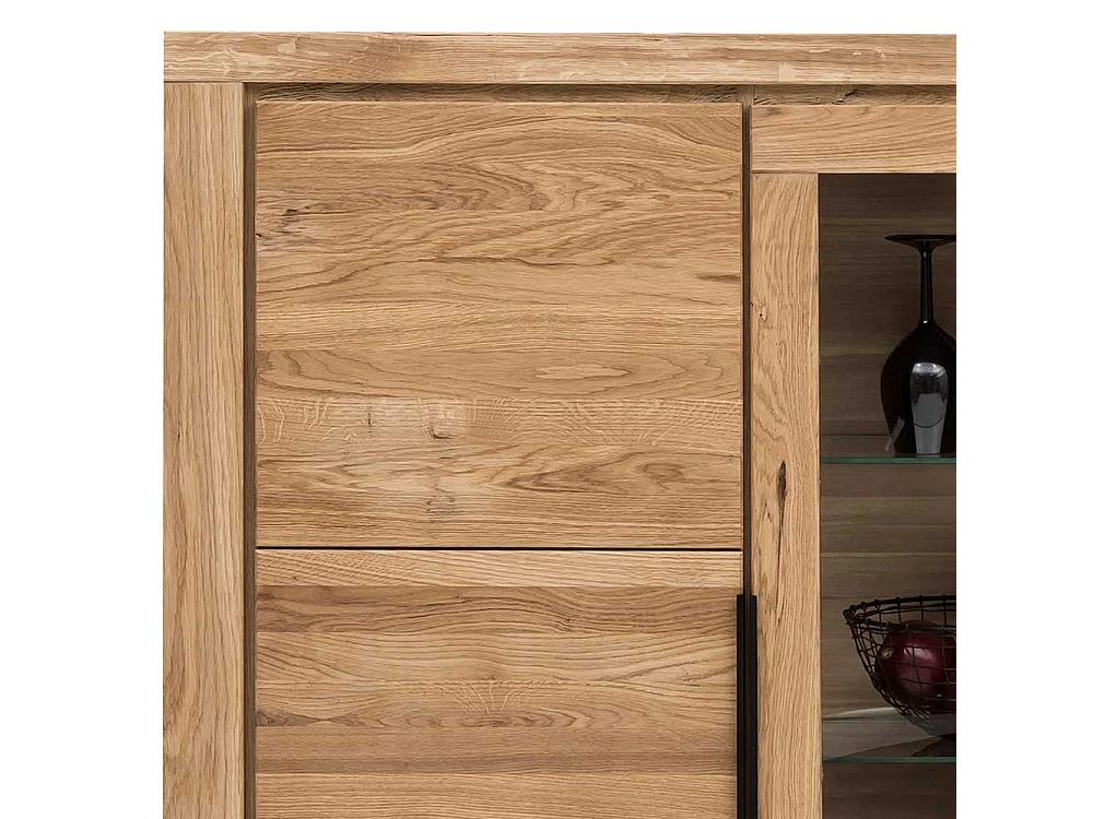 Esszimmervitrine in Eichefarben 1 Glastür 1 Holztür