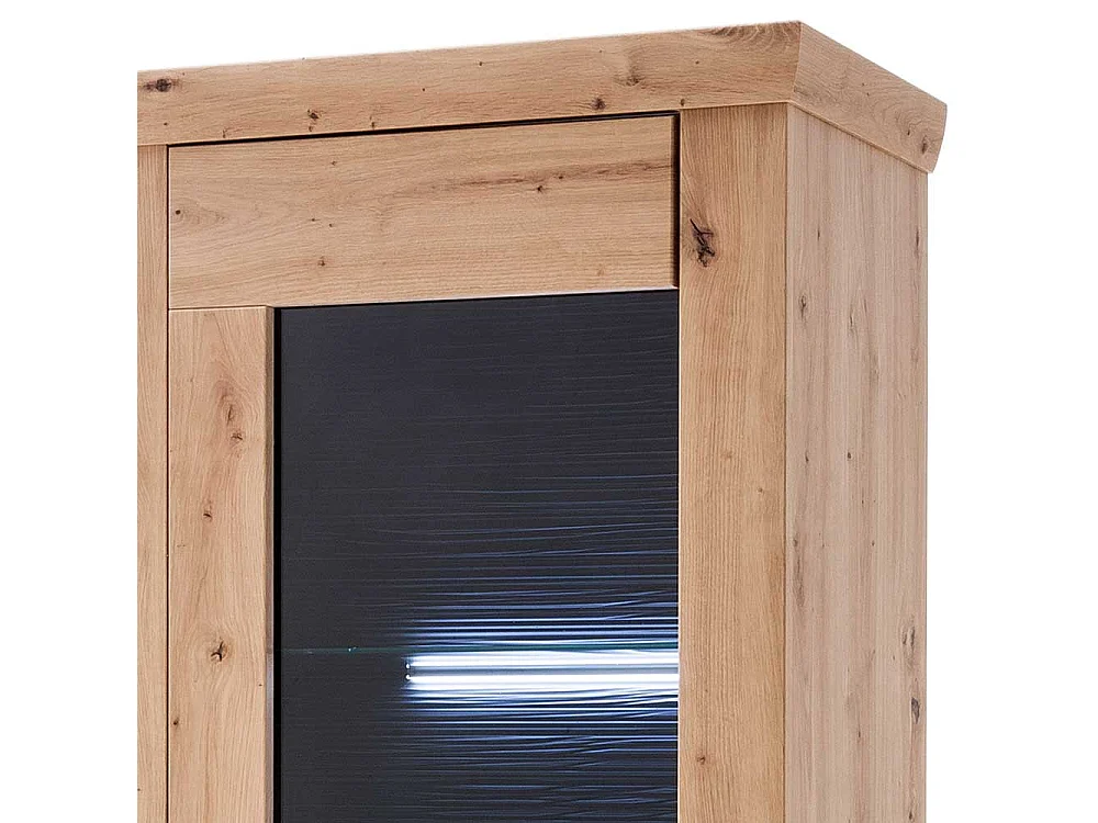 Standvitrine in Eichefarben und Anthrazit modern