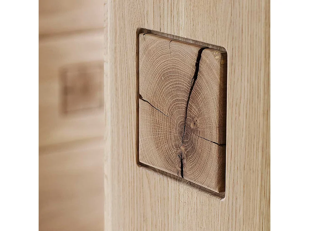 Standvitrine aus Eiche Bianco 60 cm