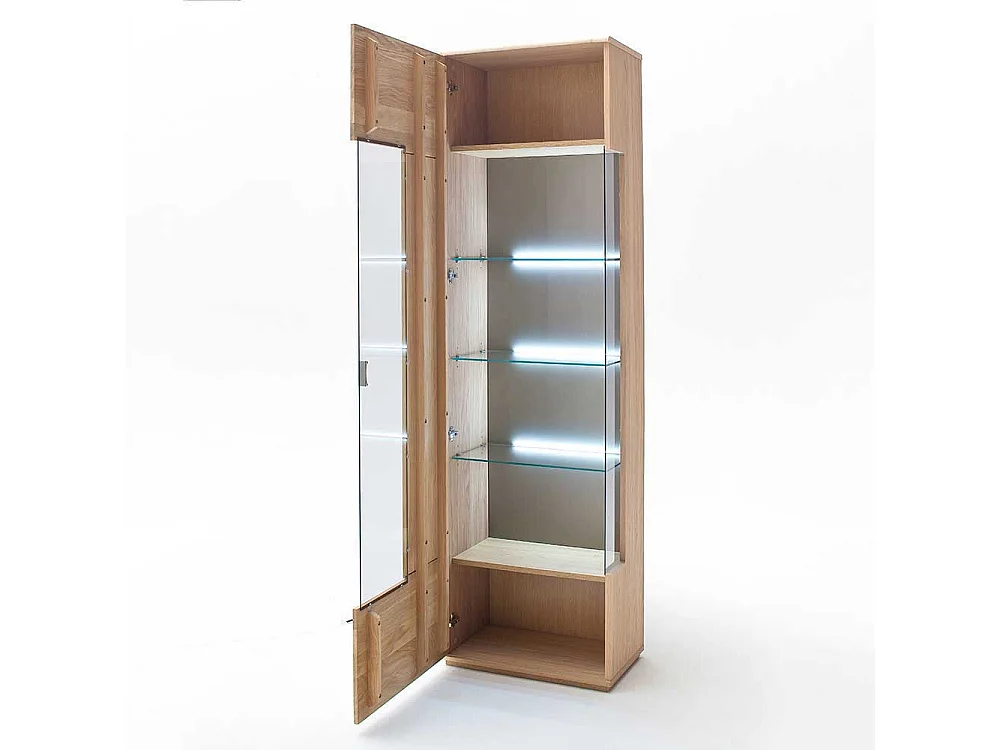 Standvitrine aus Eiche Bianco 60 cm