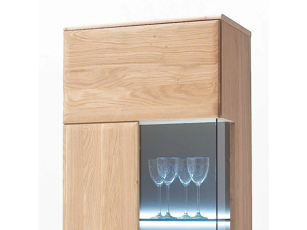 Standvitrine aus Eiche Bianco 60 cm