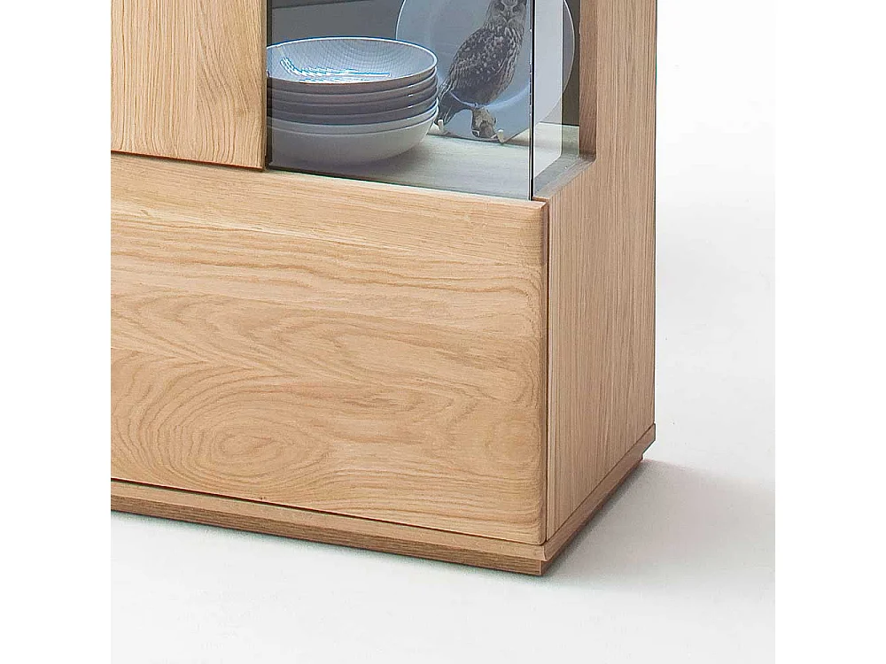 Standvitrine aus Eiche Bianco 60 cm