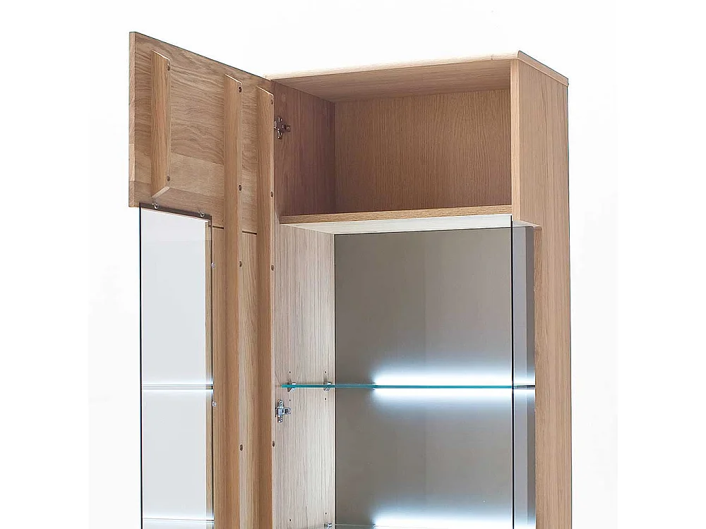 Standvitrine aus Eiche Bianco 60 cm