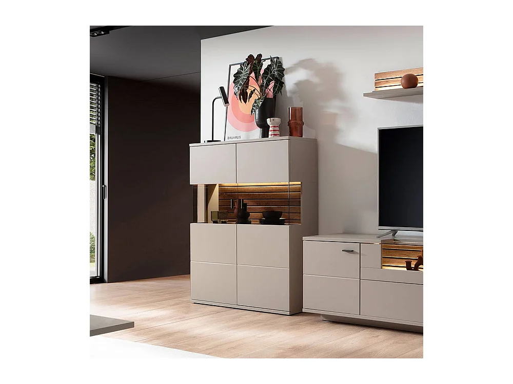 Highboard Esszimmervitrine mit Glastüren in modernem Design
