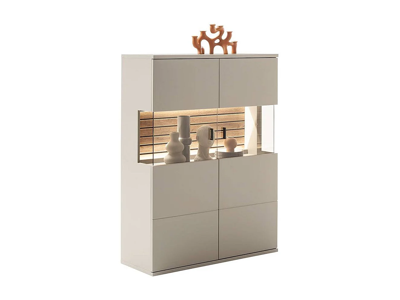 Highboard Esszimmervitrine mit Glastüren in modernem Design