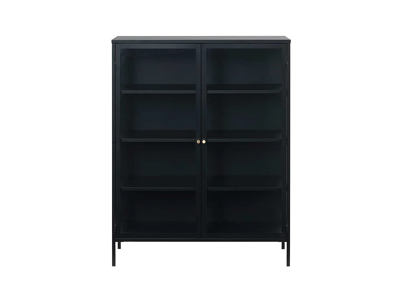 Standvitrine in Schwarz 110 cm breit