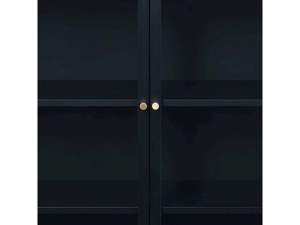 Standvitrine in Schwarz 110 cm breit