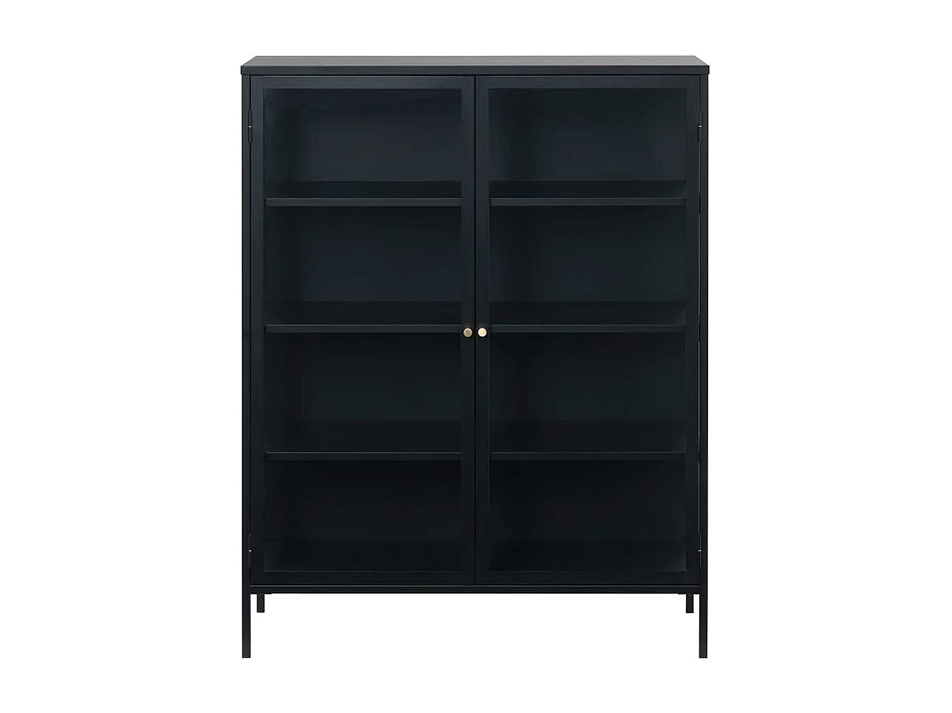 Standvitrine in Schwarz 110 cm breit