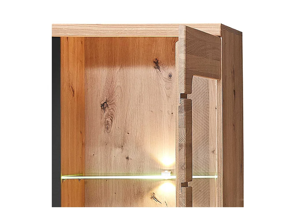 Wohnzimmervitrine in Eschefarben Wildeichefarben