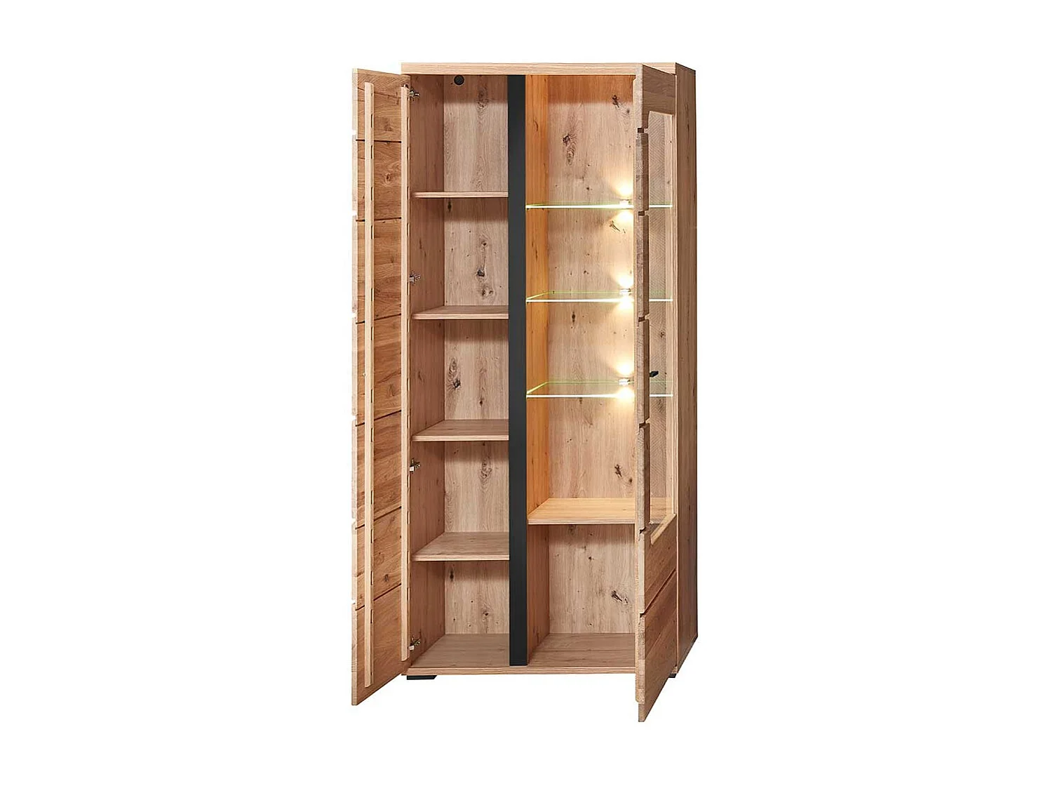 Wohnzimmervitrine in Eschefarben Wildeichefarben