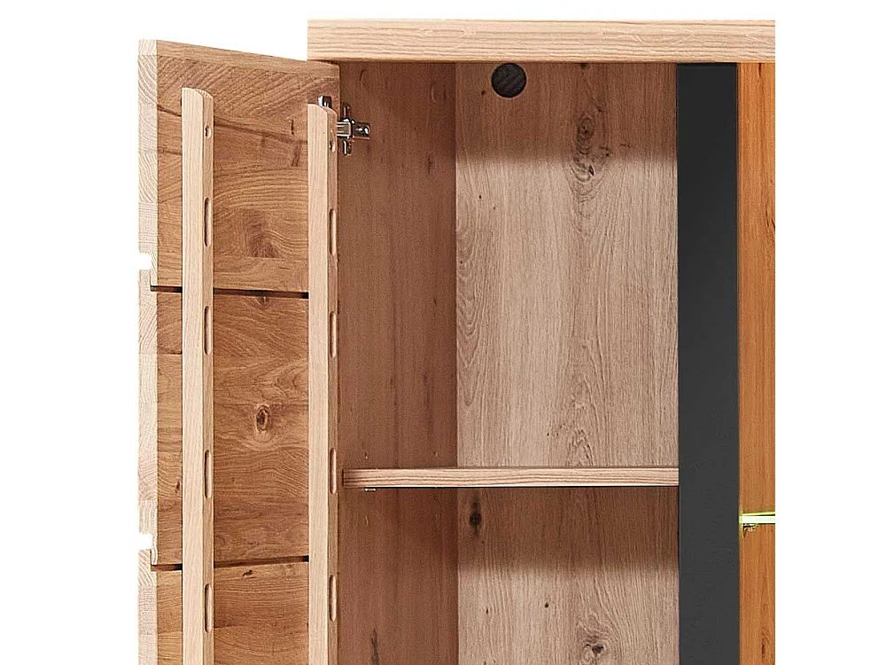 Wohnzimmervitrine in Eschefarben Wildeichefarben