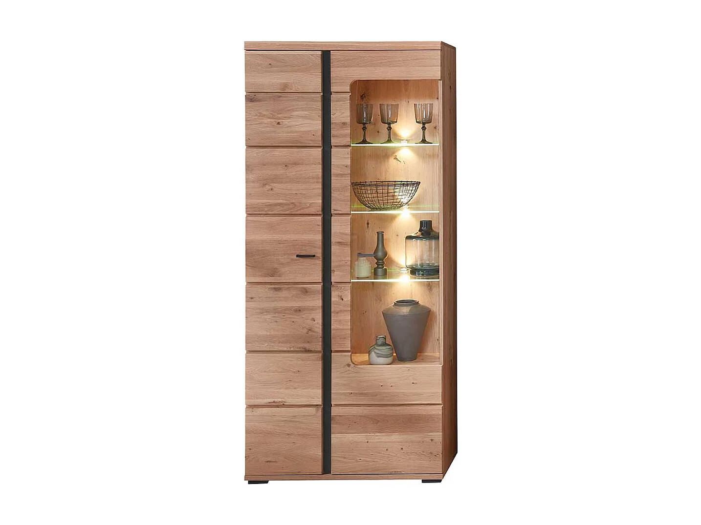 Wohnzimmervitrine in Eschefarben Wildeichefarben