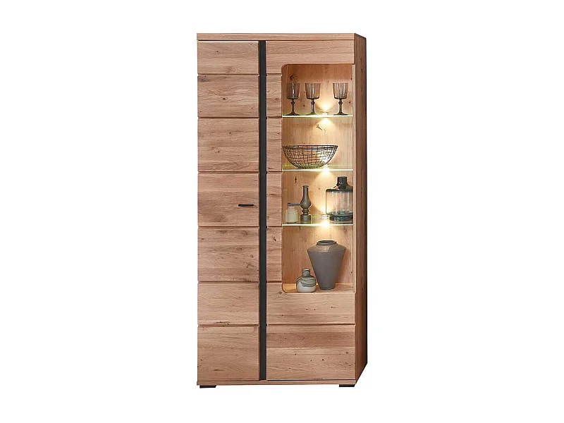 Wohnzimmervitrine in Eschefarben Wildeichefarben