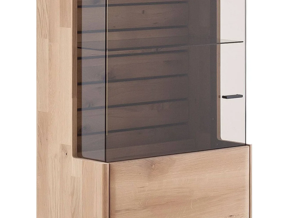 Standvitrine Wohnzimmervitrine in modernem Design und Asteiche hell