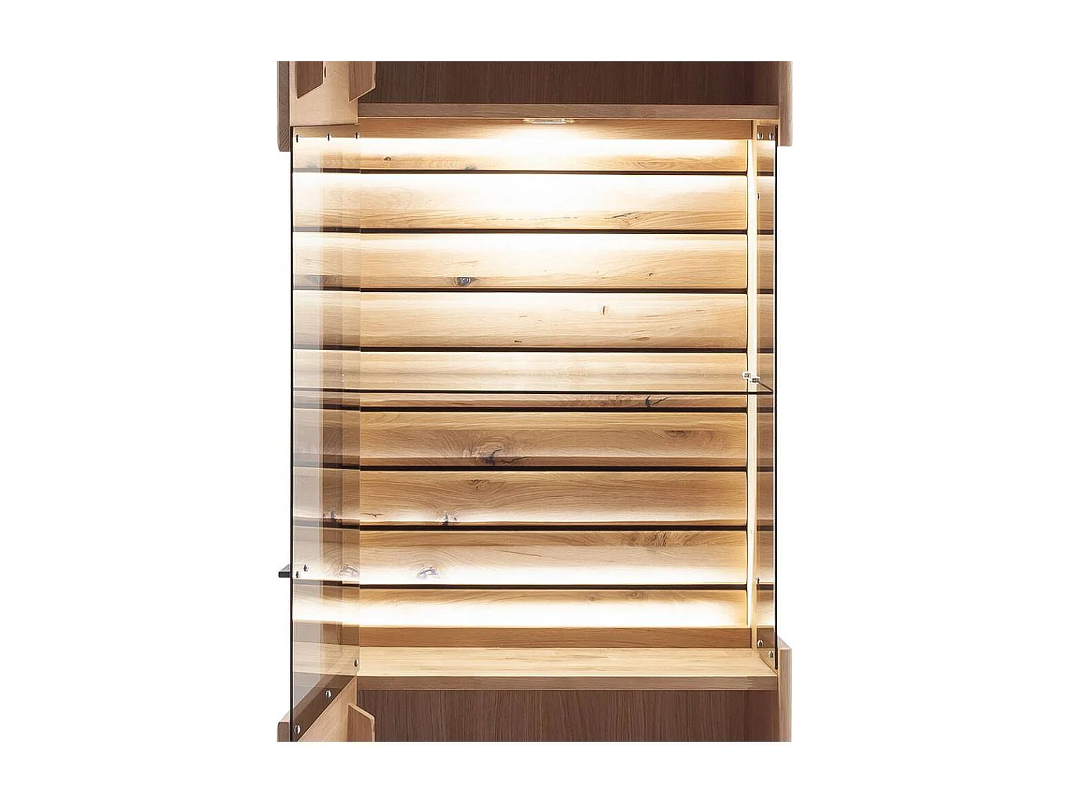 Standvitrine Wohnzimmervitrine in modernem Design und Asteiche hell