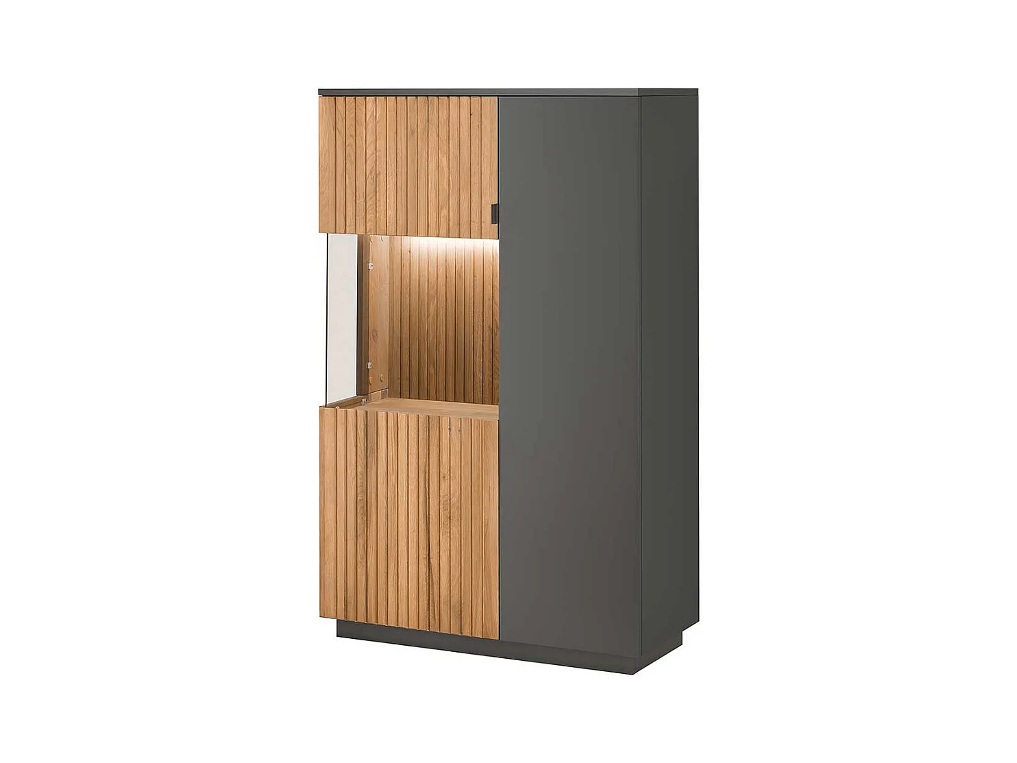 Wohnzimmer Highboard mit Glastür LED Beleuchtung