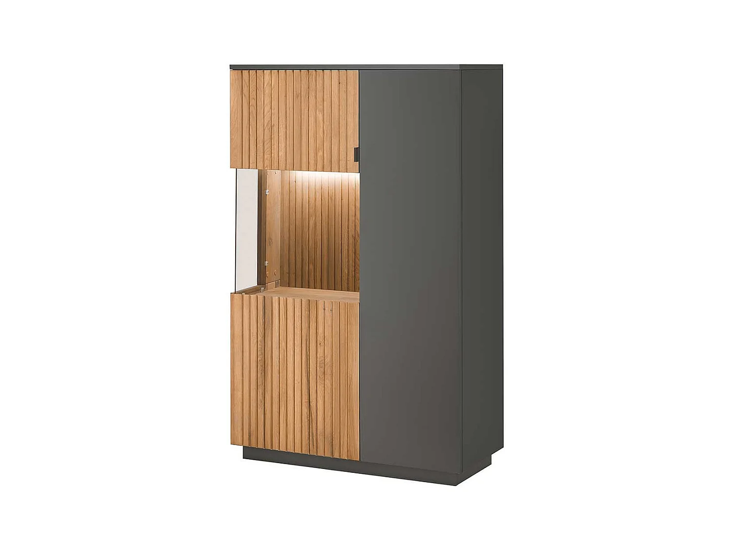 Wohnzimmer Highboard mit Glastür LED Beleuchtung