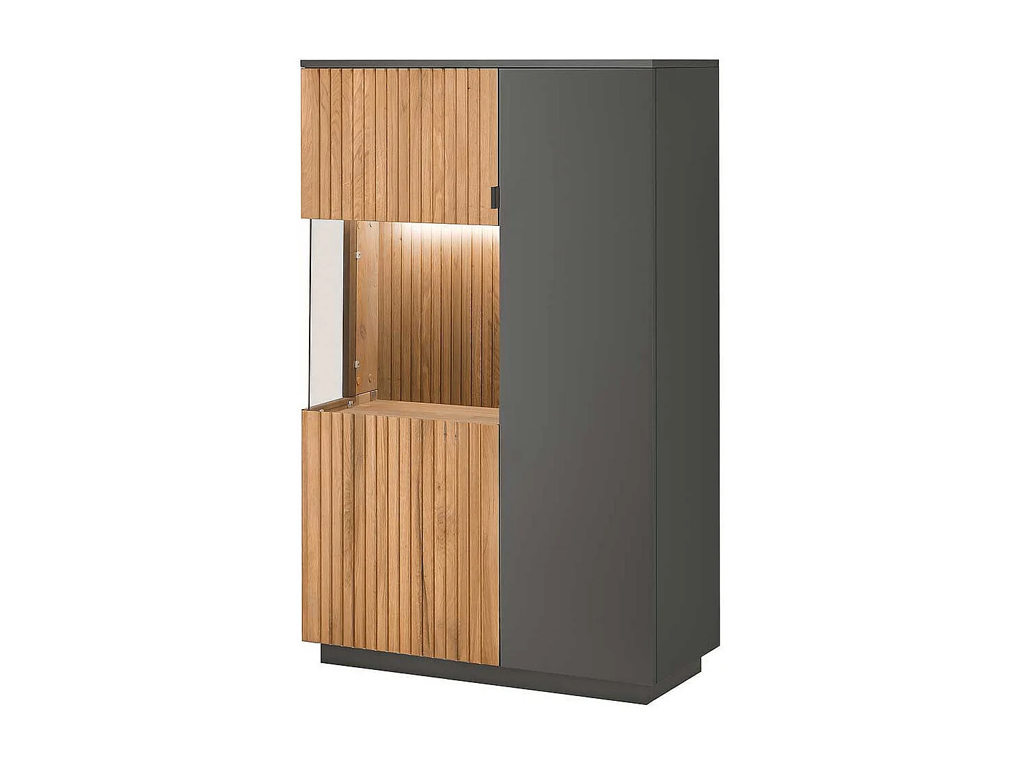 Wohnzimmer Highboard mit Glastür LED Beleuchtung