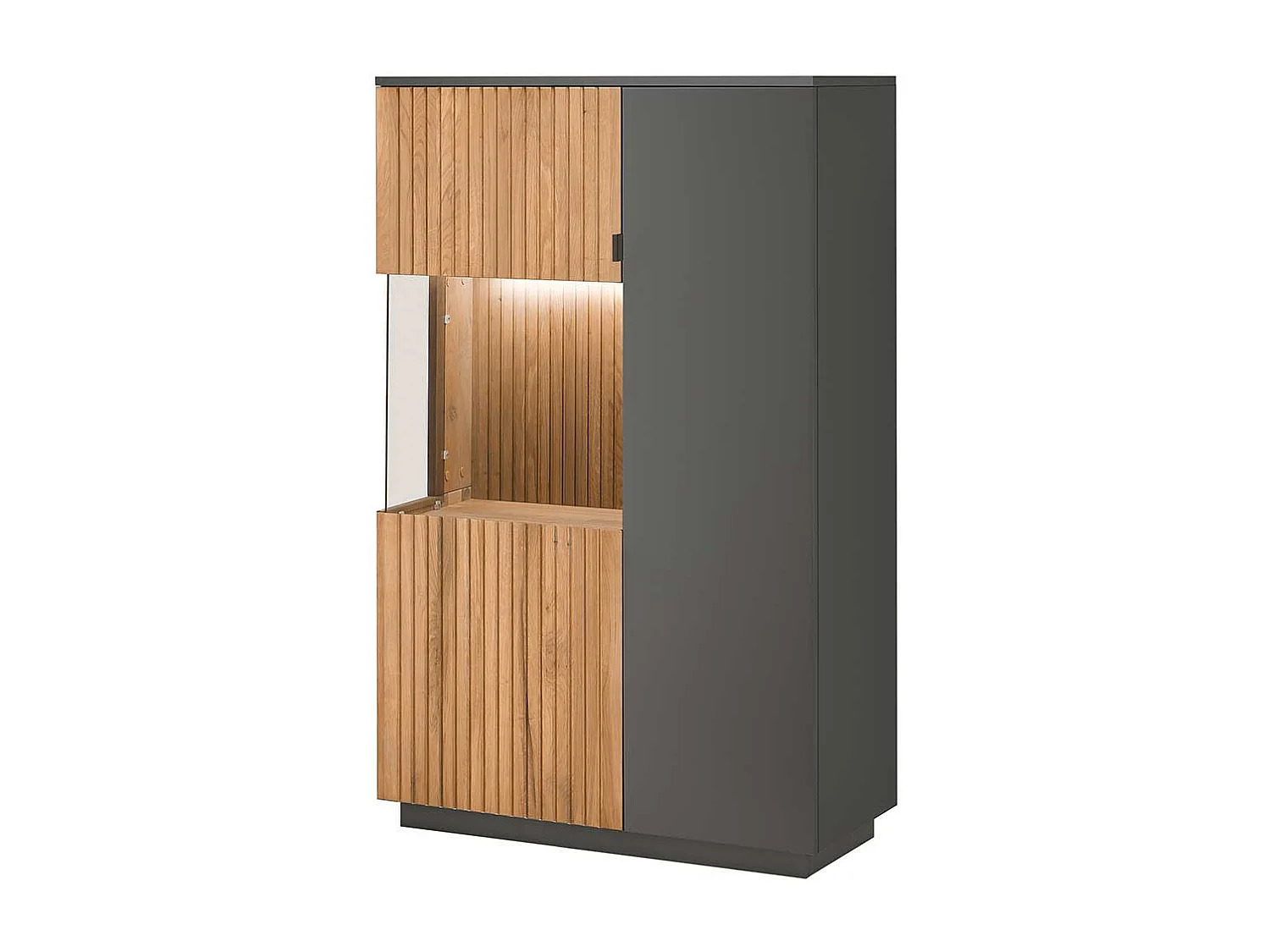 Wohnzimmer Highboard mit Glastür LED Beleuchtung