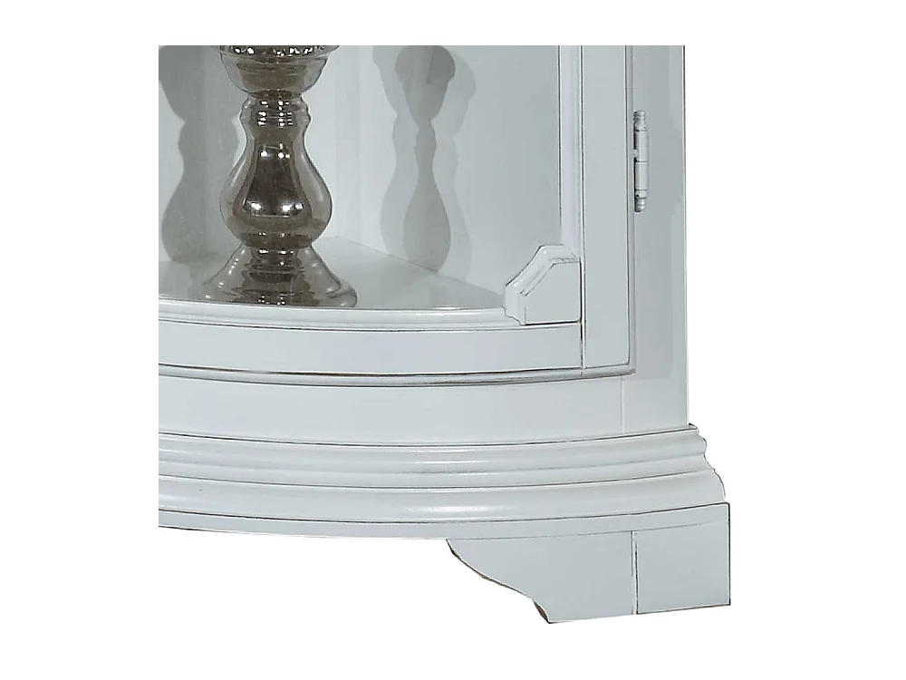 Wohzimmer Eckvitrine in Weiß Vintage Look