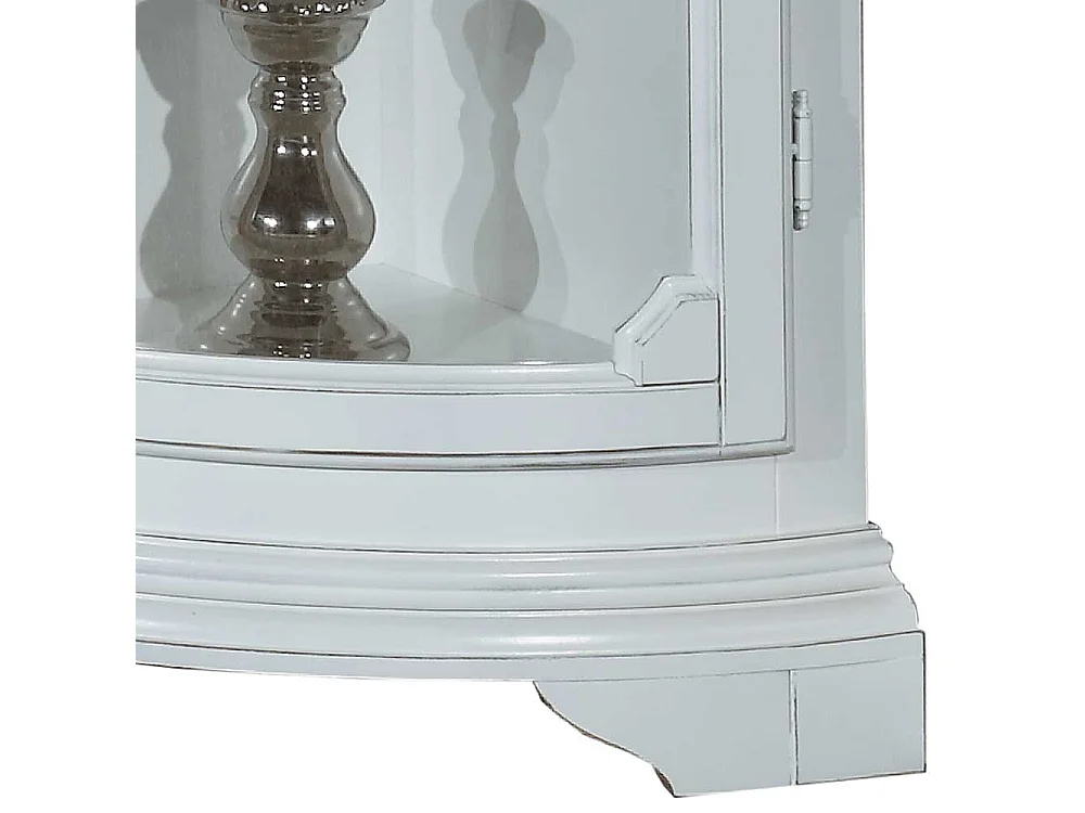 Wohzimmer Eckvitrine in Weiß Vintage Look