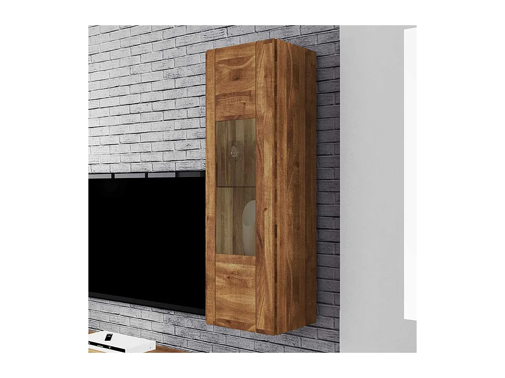Wandvitrine aus Wildeiche Massivholz 1 türig