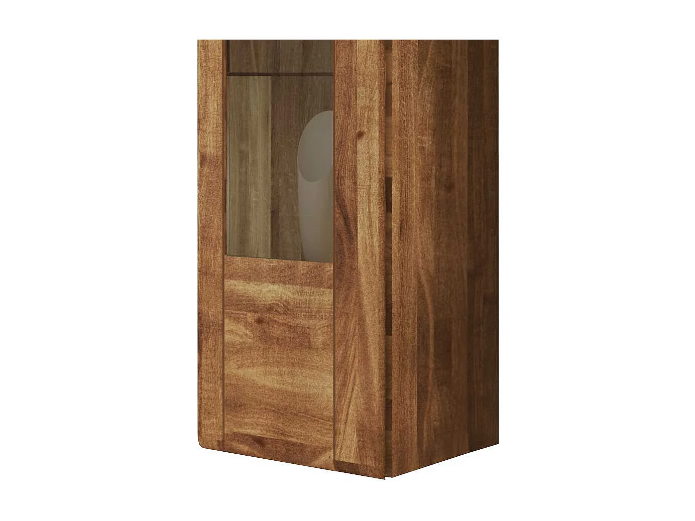 Wandvitrine aus Wildeiche Massivholz 1 türig
