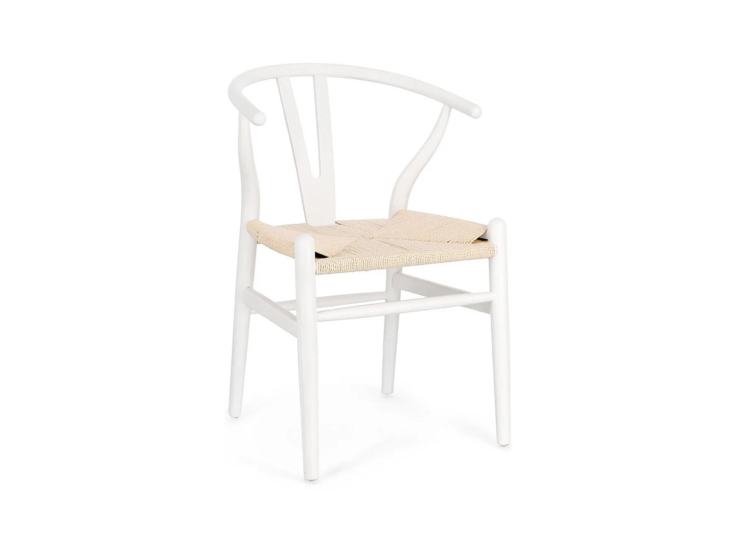 Chaise de salle à manger en bois blanc et assise tressée - KEA