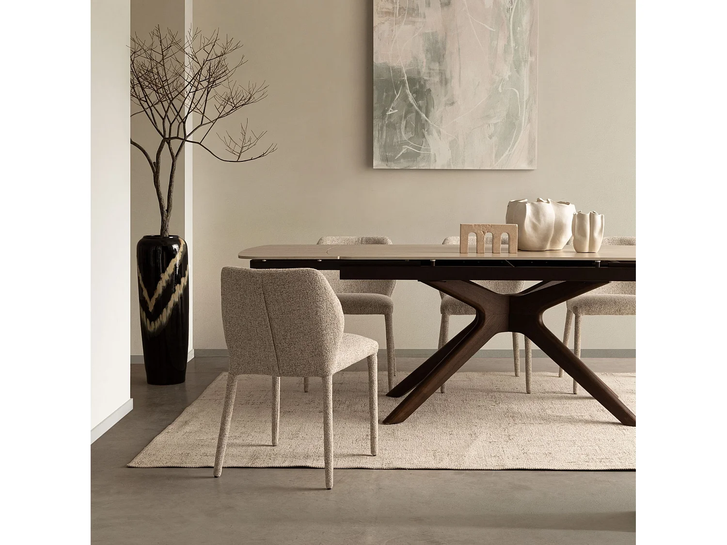 Table rectangulaire extensible céramique 6/10 places L170/250 - MARINE