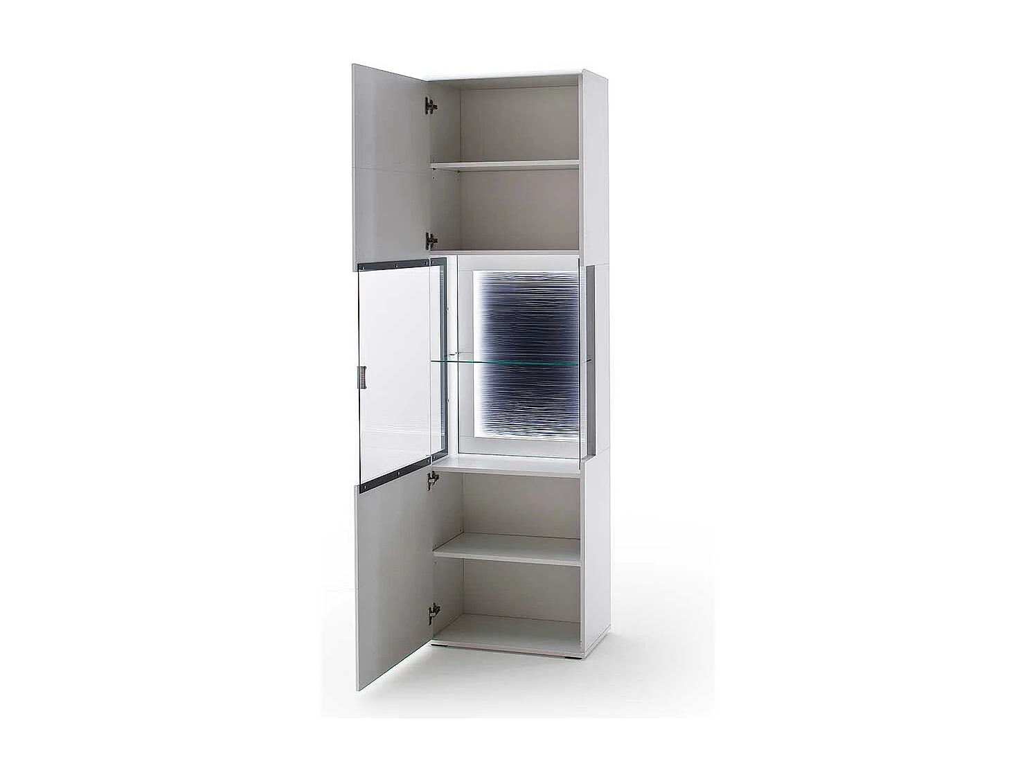 Wohnzimmervitrinenschrank in Weiß und Anthrazit 60 cm breit