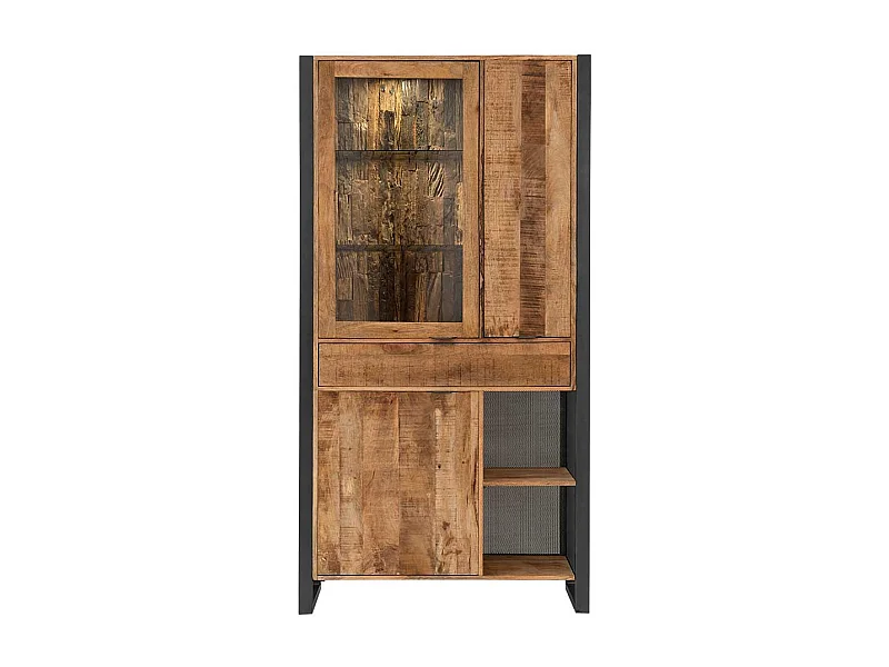 Wohnzimmervitrinenschrank im Industry und Loft Stil Recyclingholz