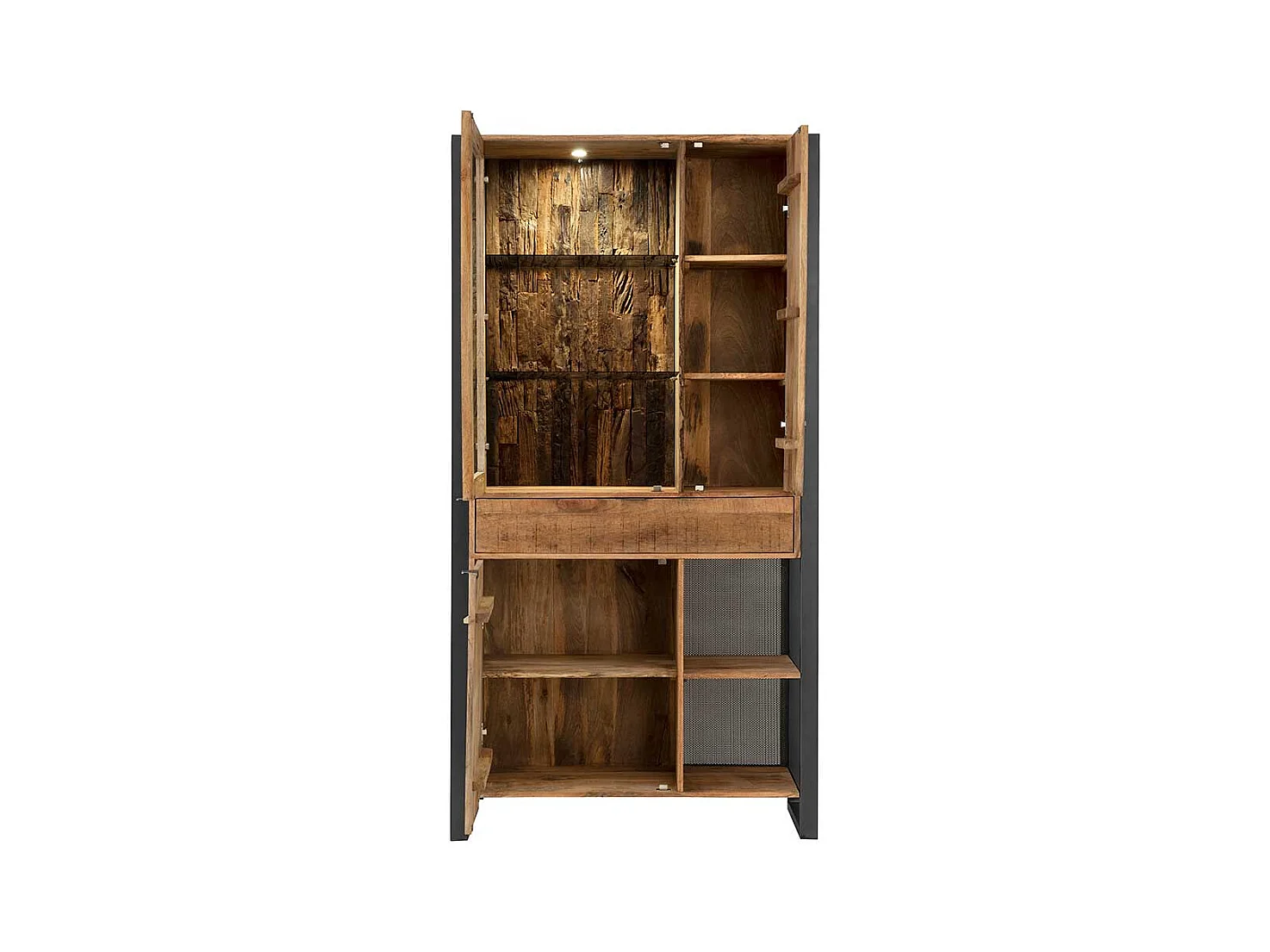 Wohnzimmervitrinenschrank im Industry und Loft Stil Recyclingholz