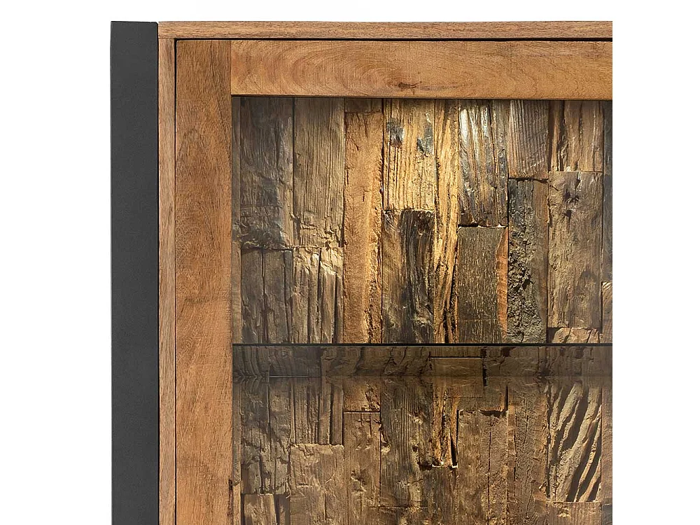 Wohnzimmervitrinenschrank im Industry und Loft Stil Recyclingholz