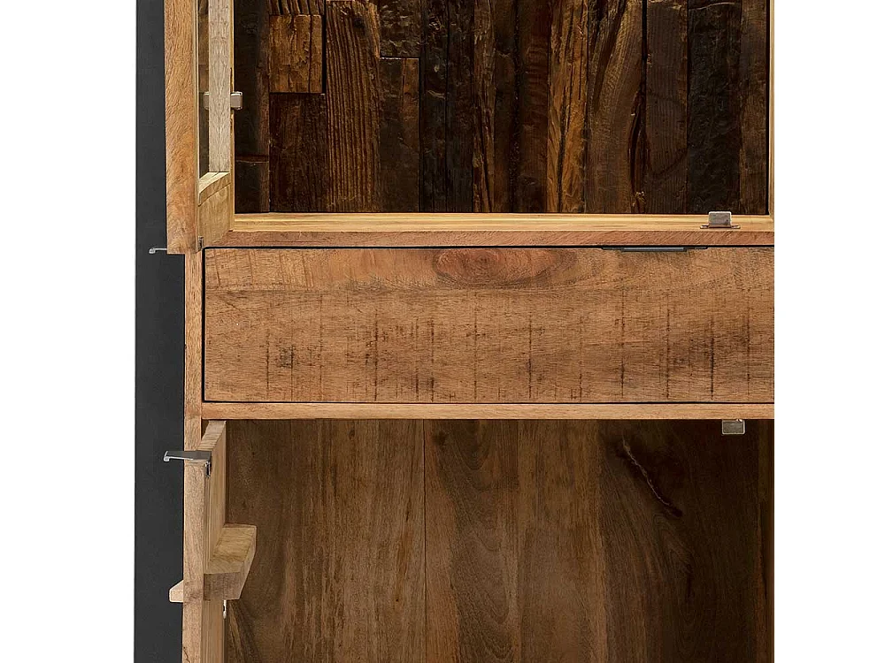 Wohnzimmervitrinenschrank im Industry und Loft Stil Recyclingholz