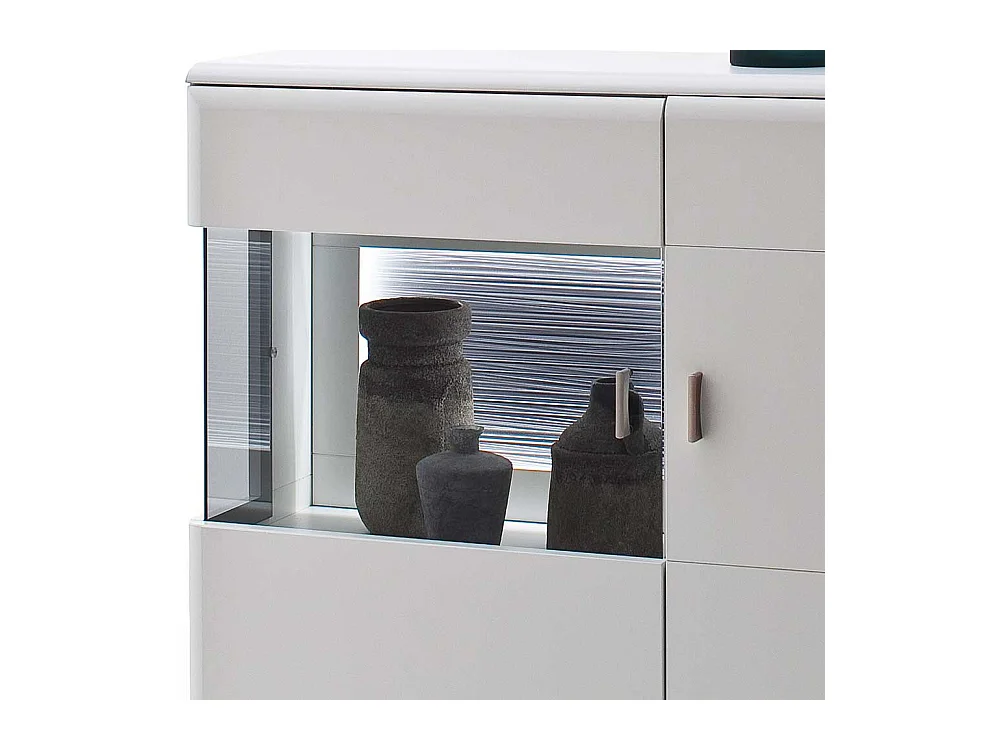 Highboard in Weiß und Anthrazit 90 cm breit