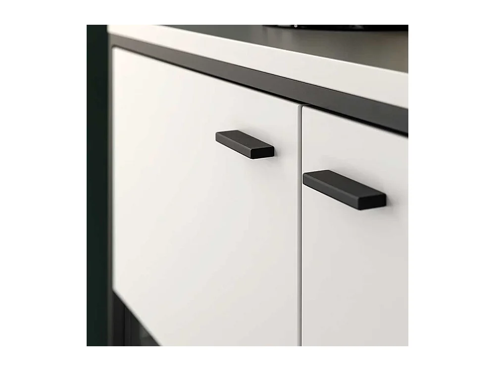 Esszimmer Highboard weiss und Schwarzgrau Glastüren