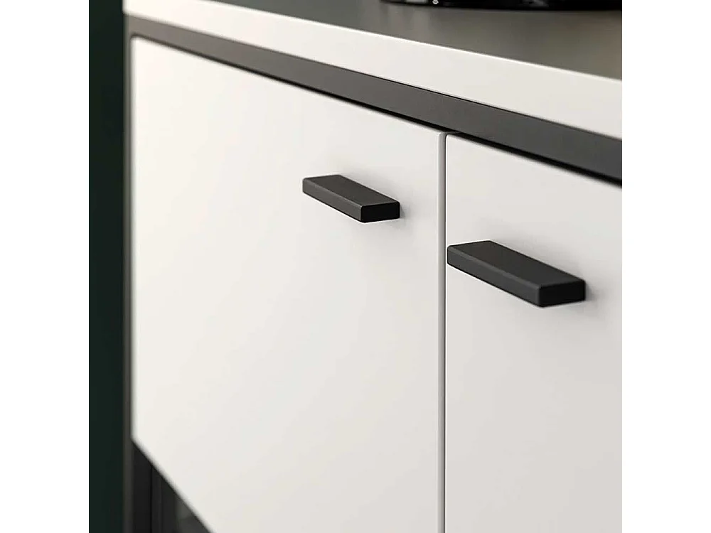 Esszimmer Highboard weiss und Schwarzgrau Glastüren