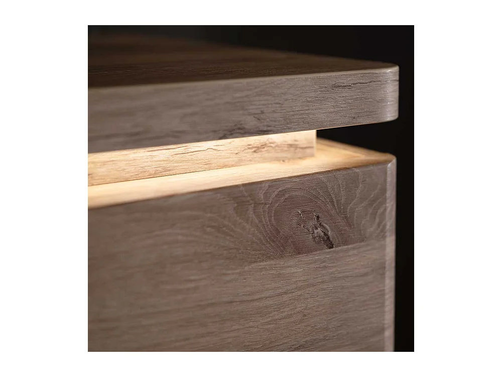 Highboard mit Glastüren in Wildeichefarben LED Beleuchtung