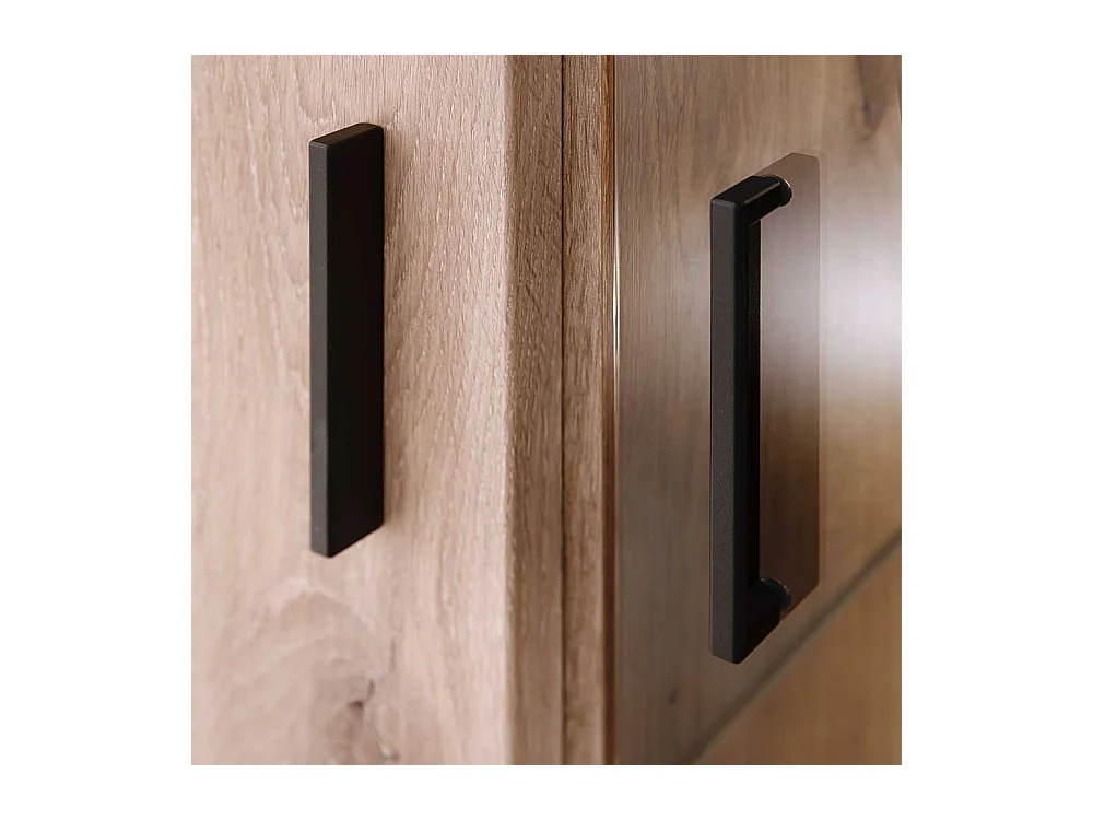 Highboard mit Glastüren in Wildeichefarben LED Beleuchtung