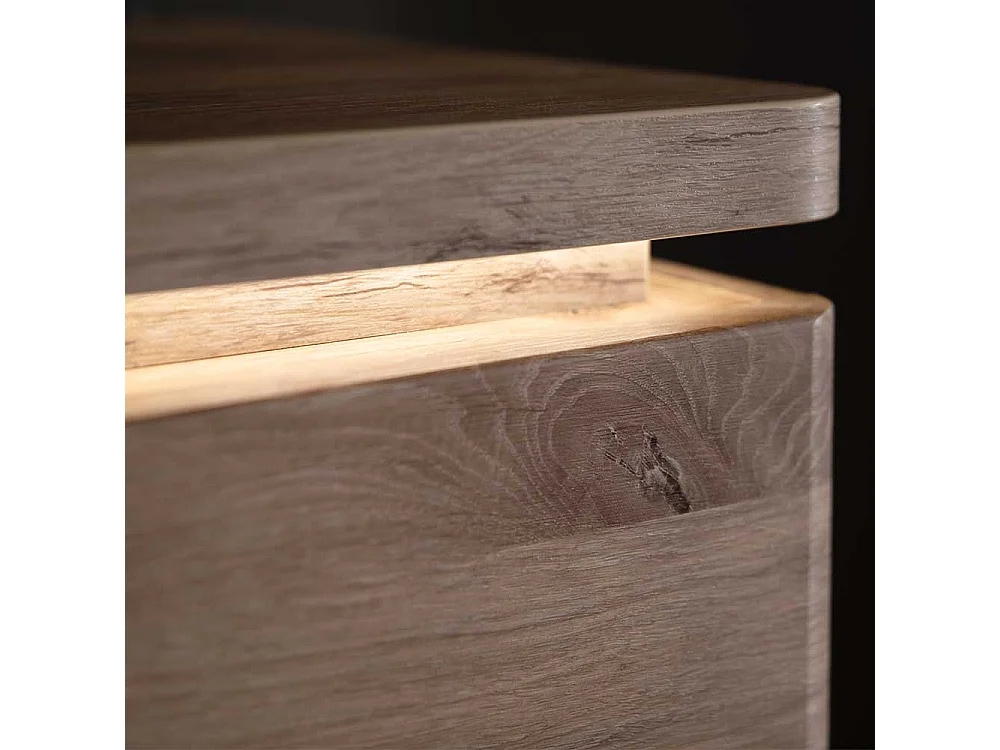 Highboard mit Glastüren in Wildeichefarben LED Beleuchtung