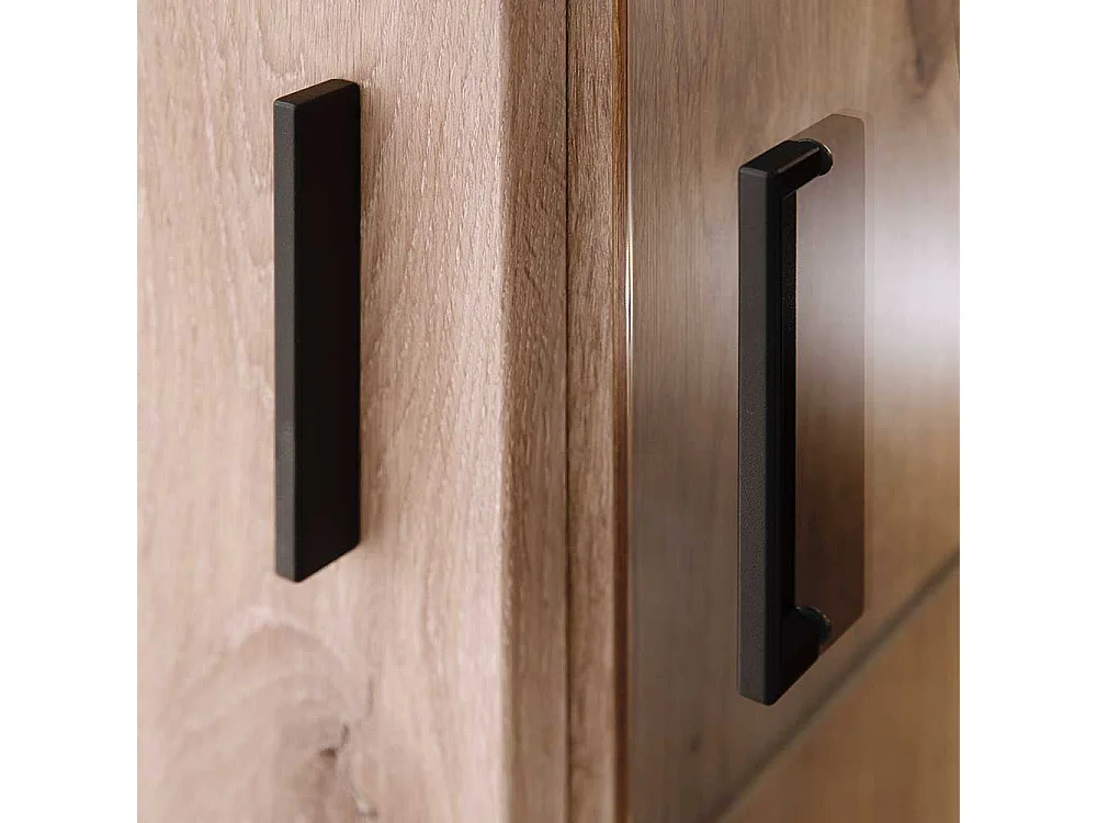 Highboard mit Glastüren in Wildeichefarben LED Beleuchtung