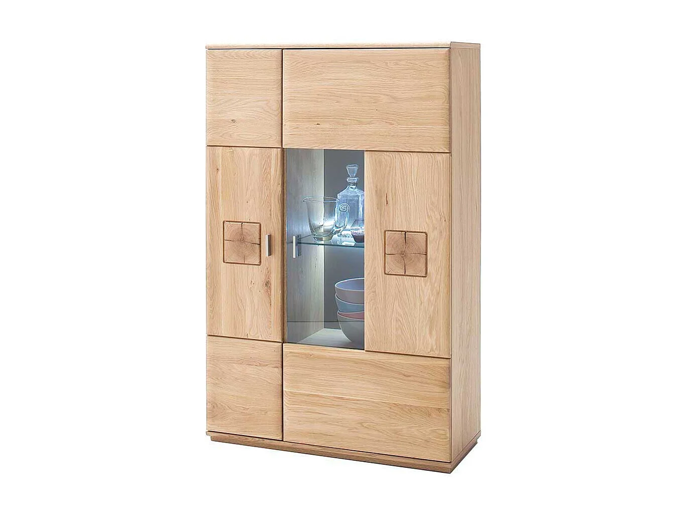 Wohnzimmer Highboard aus Eiche Glaseinsatz
