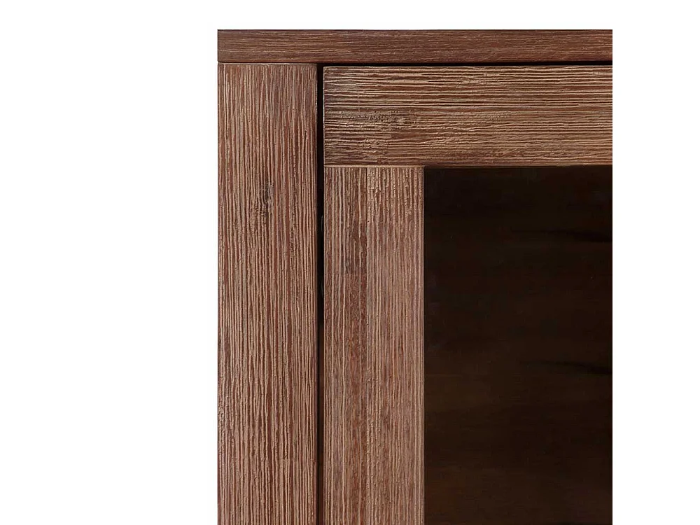 Highboard Wohnzimmer Highboard mit Glastüren in Dunkelbraun