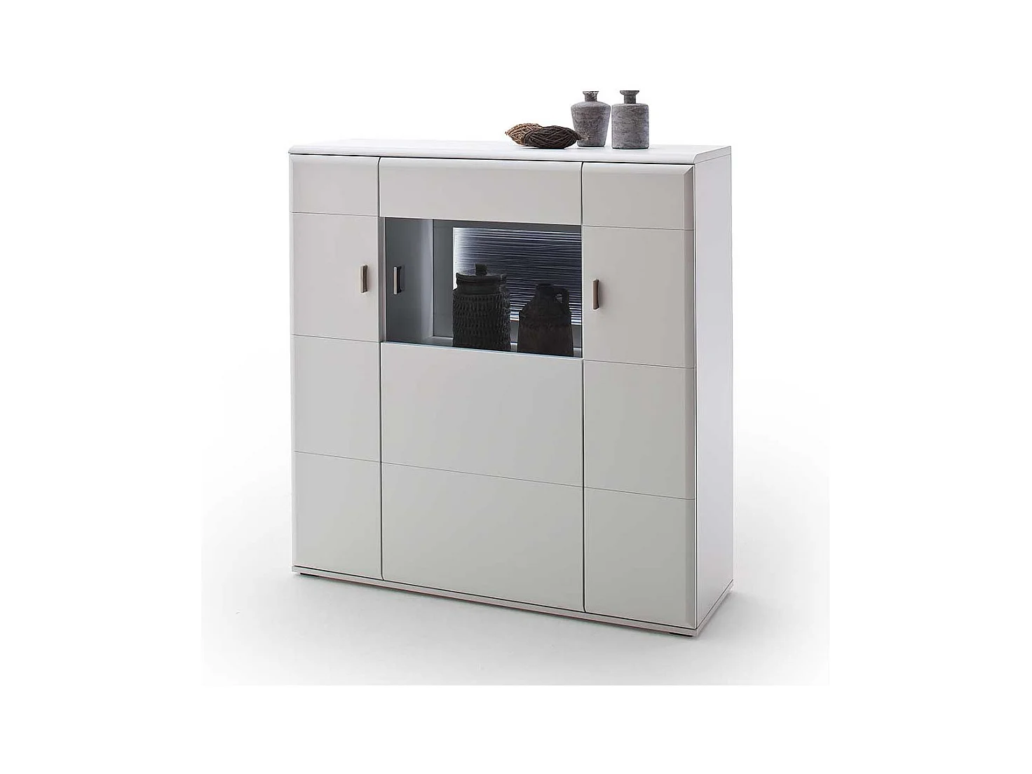 Wohnzimmer Kommode in Weiß und Anthrazit 120 cm breit