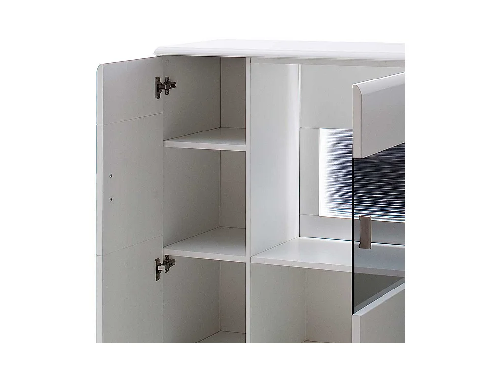 Wohnzimmer Kommode in Weiß und Anthrazit 120 cm breit