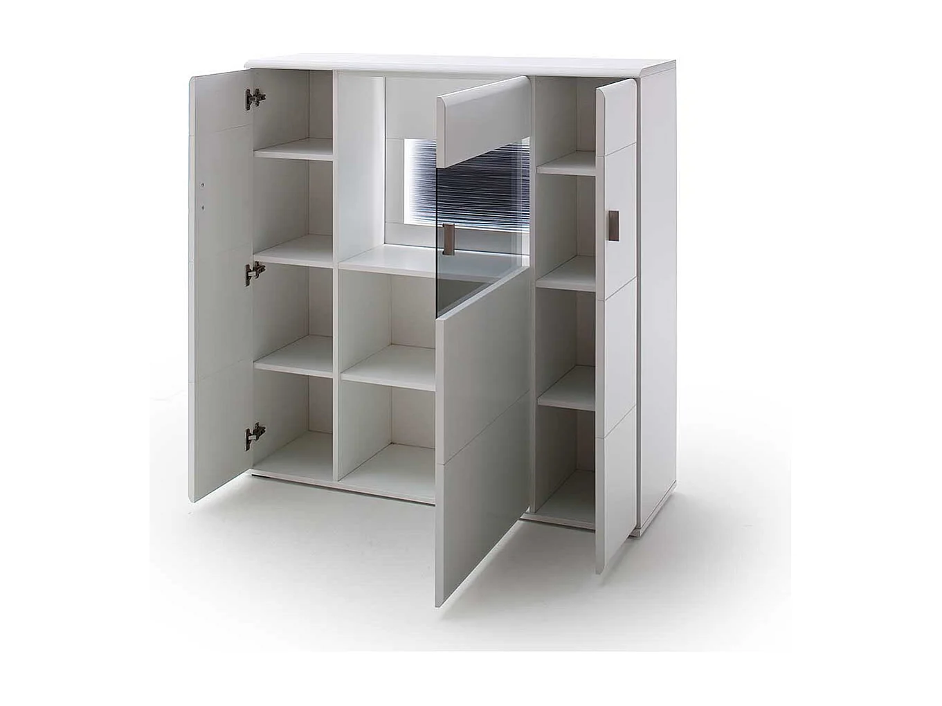 Wohnzimmer Kommode in Weiß und Anthrazit 120 cm breit