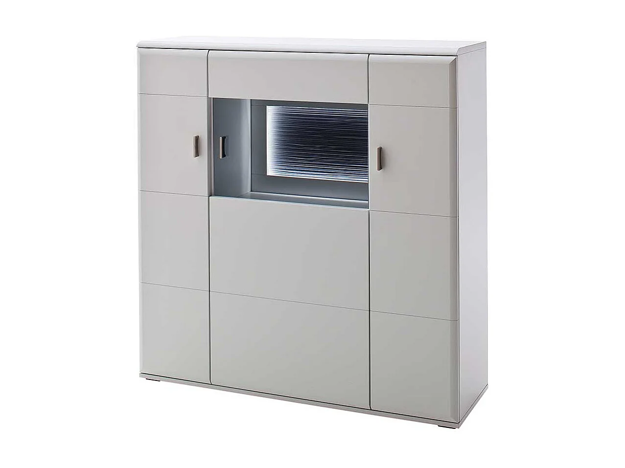 Wohnzimmer Kommode in Weiß und Anthrazit 120 cm breit