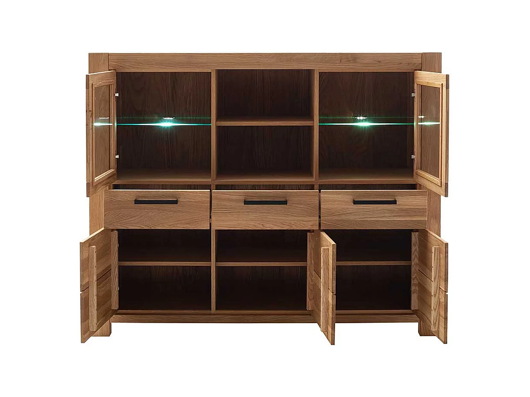 Highboard Anrichte in Wildeichefarben mit Glastüren