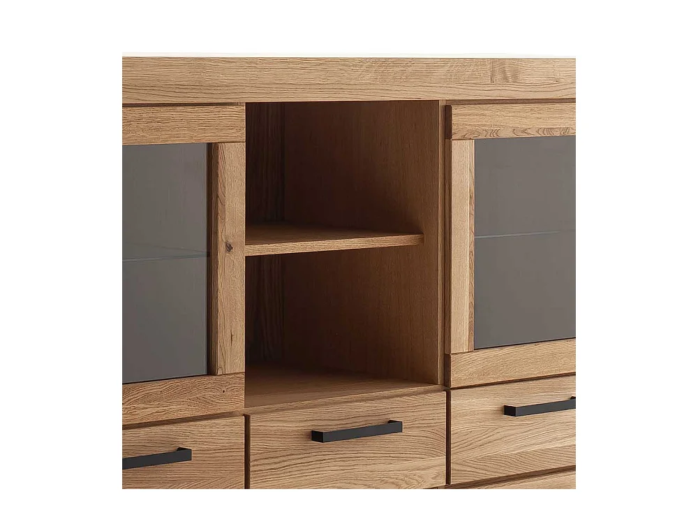 Highboard Anrichte in Wildeichefarben mit Glastüren